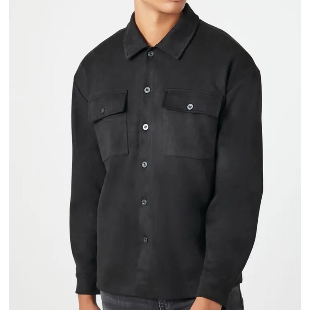 F21 Suede Button Down